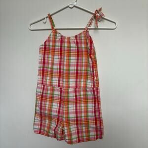 Gymboree Plaid Romper / One-Piece Outfit – Girls Size 8 – Colorful Summer Plaid